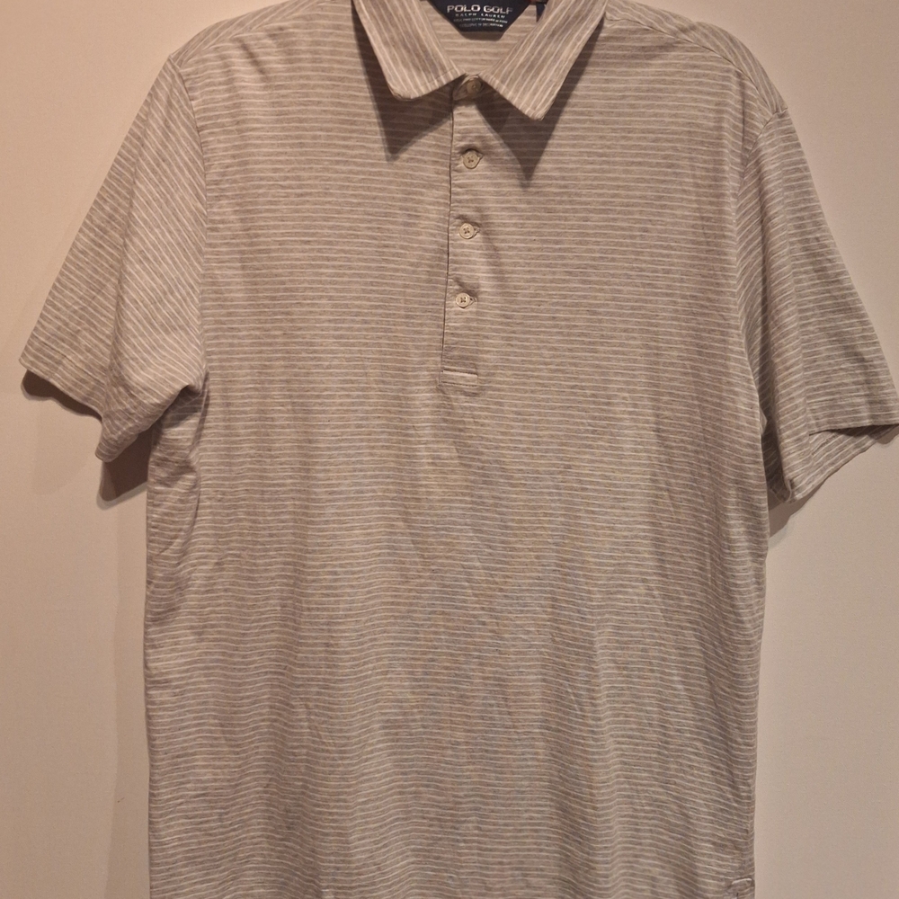 Ralph Lauren Grey and White Striped Polo